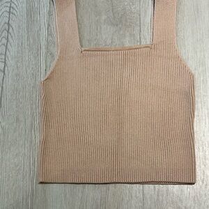 Ribbed Tan Women's Top
